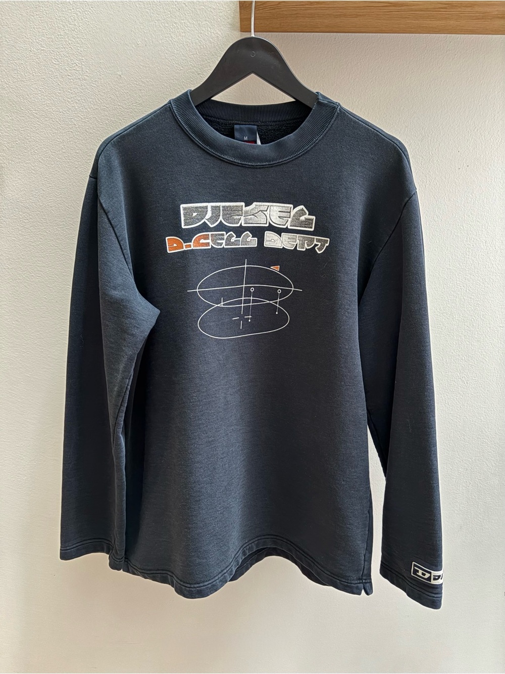 Diesel VTG 90s D.Cell Dept black crewneck M Made in Greece